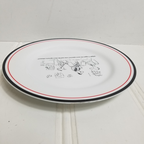 Restoration Hardware Plate White New Yorker Waiter Wine Dinner Arnie Levin 1998 - Picture 4 of 13